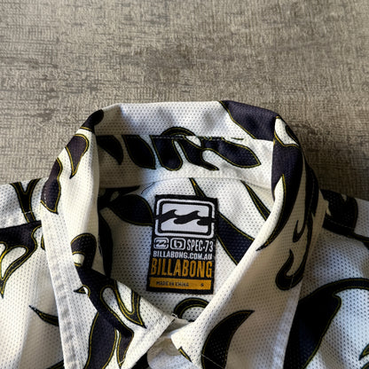 Billabong Spec-73 Y2K Button Up Size S Mens White Floral          -C55