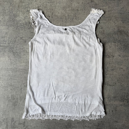 GUESS Womens Y2K White Lace Cami Top Size M Womens                    -E66