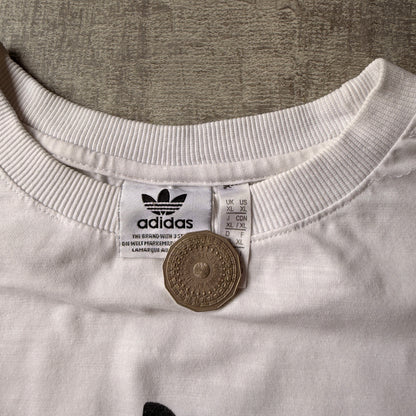 Adidas White Graphic Y2K T-Shirt Size XL Mens Two Face Tee                   -C30