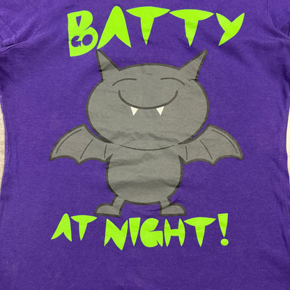 “Batty at Night” Women’s Y2K Graphic Tee Size S Jay Jays Shirt                 -I41