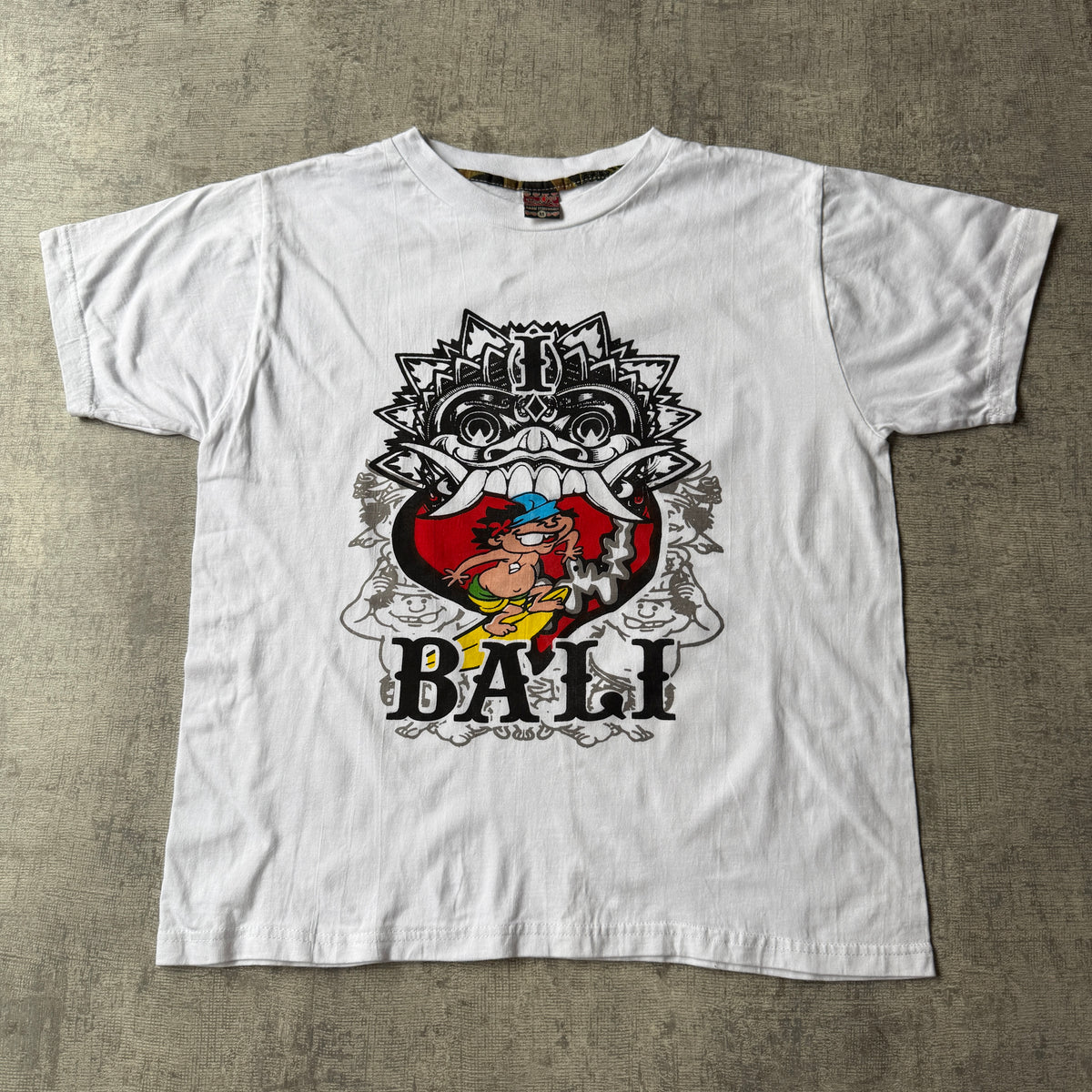 I Love Bali Y2K Graphic T-Shirt Size M Mens White Boxy Vintage Tee          -B14