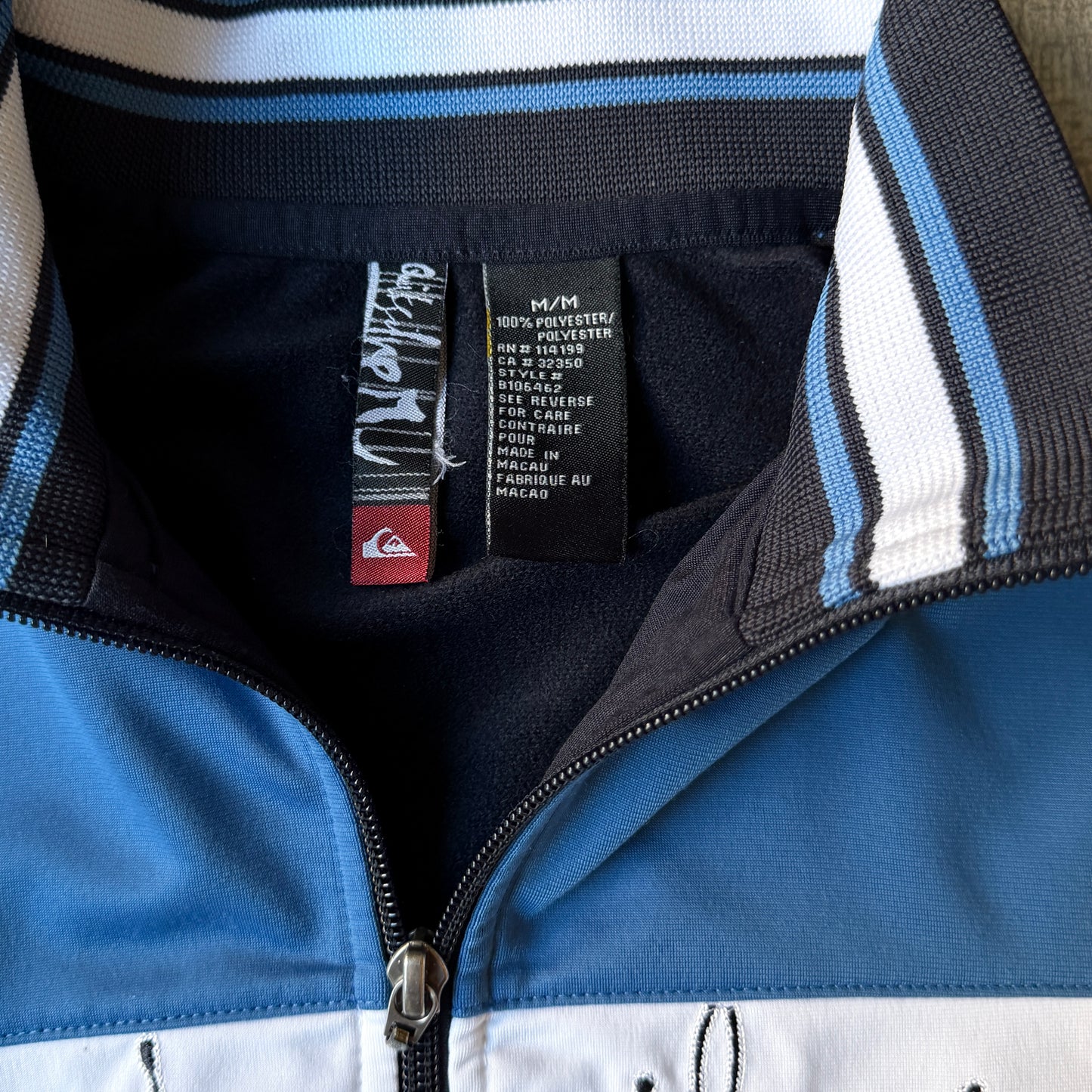Quiksilver Y2K Track Jacket Script Graphic Size M Mens Black              -B50