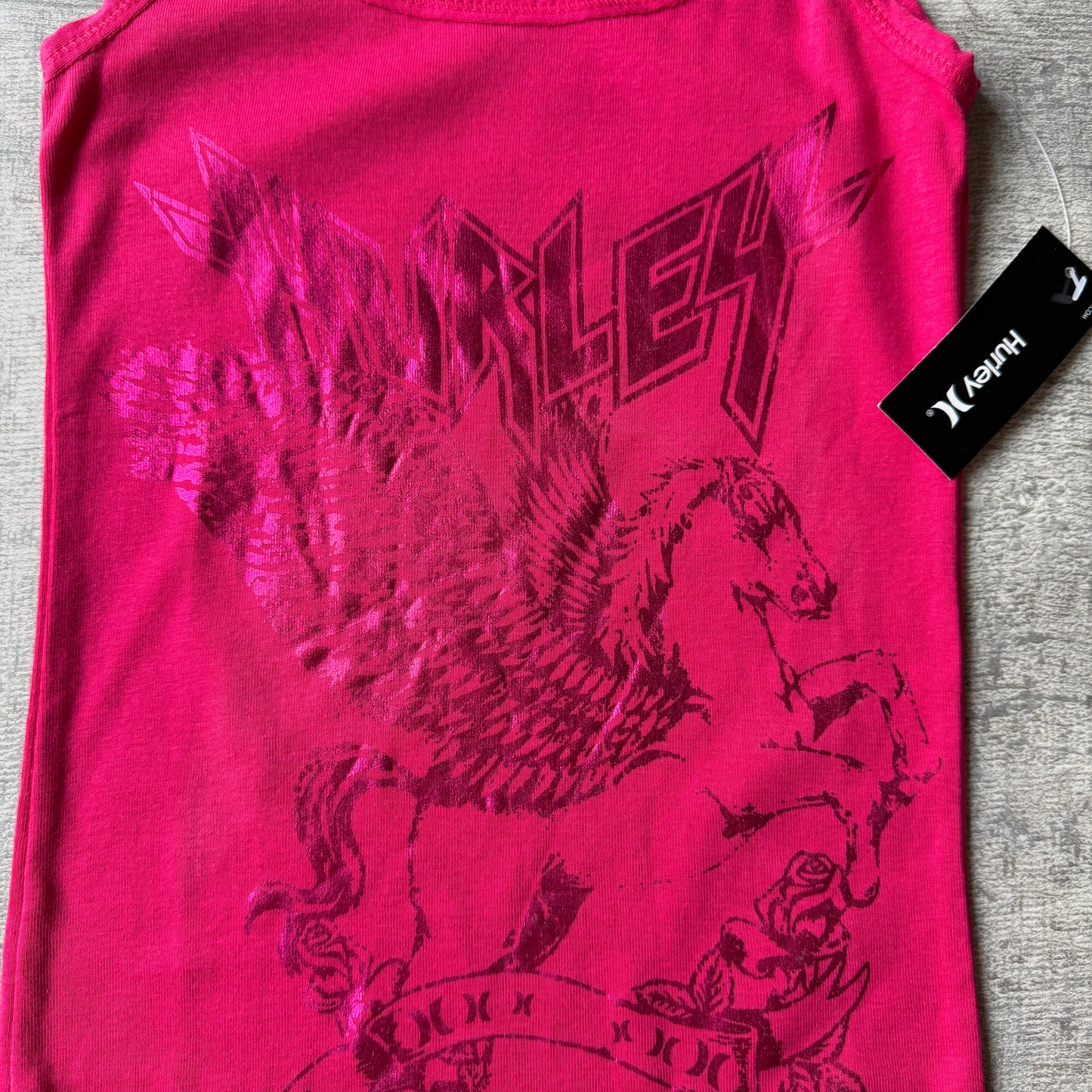 Hurley Y2K Hot Pink Tank Top Size S Singlet NWT'S            -B25