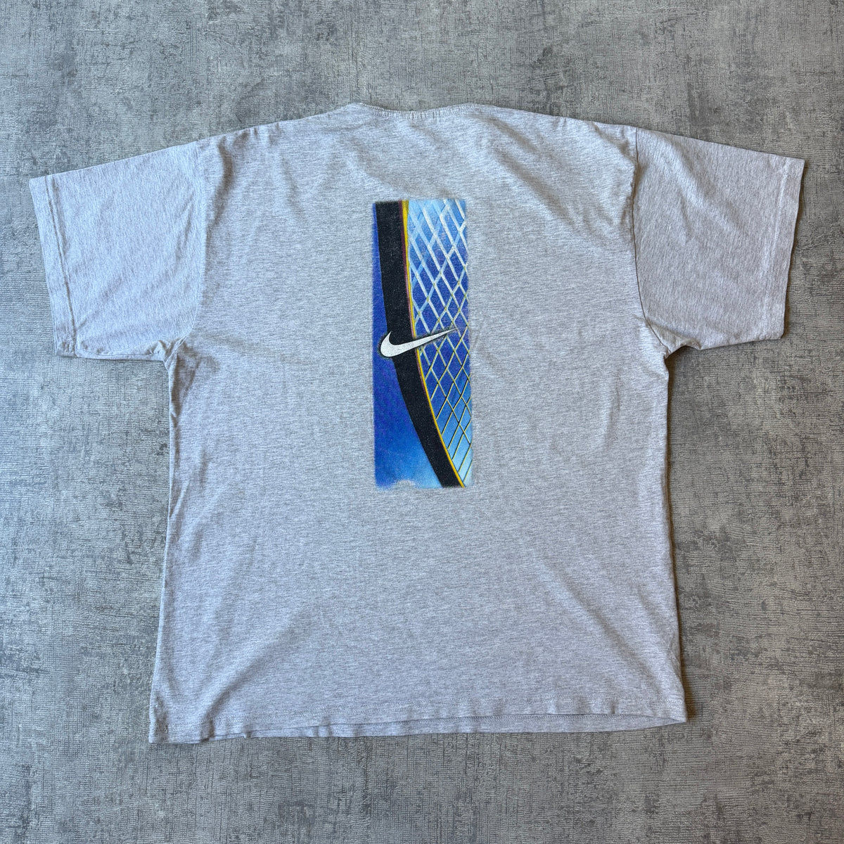 Vintage Nike Tennis T-Shirt Size L Mens Grey Tee Top         -H41