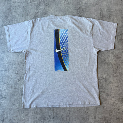 Vintage Nike Tennis T-Shirt Size L Mens Grey Tee Top         -H41