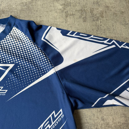 O’Neal Y2K Moto Cross Jersey Top Size L Mens Blue White Top     -H10