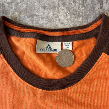 Colorado Mens Y2K Orange Two Tone T-Shirt Size XXL Boxy Fit                   -D64