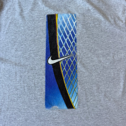 Vintage Nike Tennis T-Shirt Size L Mens Grey Tee Top         -H41