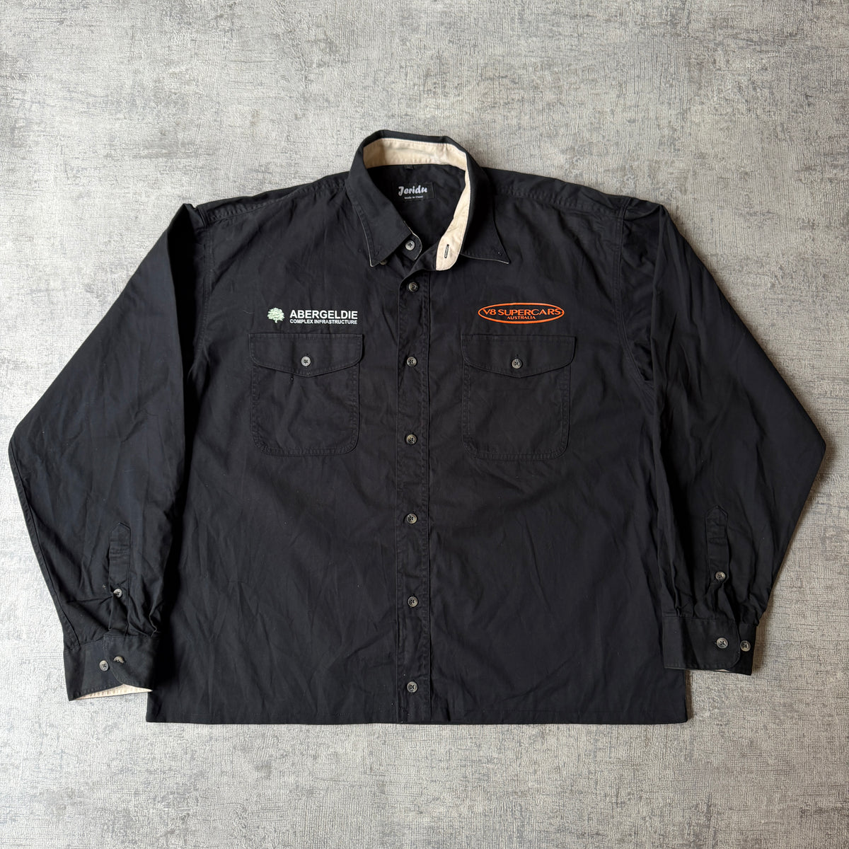 Vintage V8 Supercars Event Crew Cropped Button Up Shirt Size L            -H1