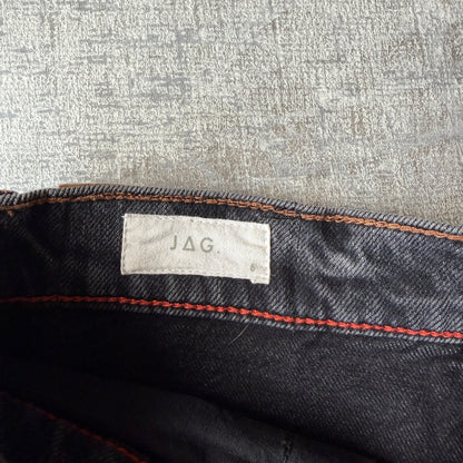 Jag Womens Black Denim Maxi Skirt Size 6 Back Split            -D14