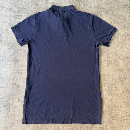 Polo Ralph Lauren Mens Slim Fit Navy Polo Shirt Size S Longline                 -D67