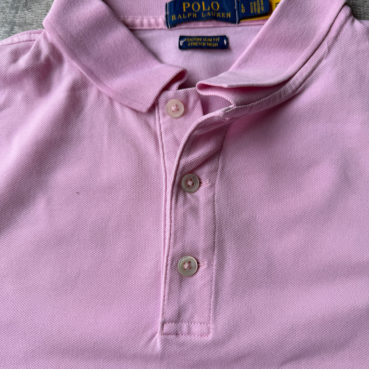 Polo Ralph Lauren Mens Pink Polo Shirt Size L Mens             -A55