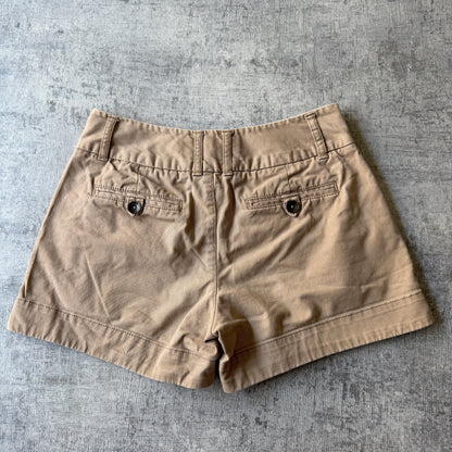 Y2K Womens Cargo Mini Shorts Size S Tan Pants "Teenie Weenie"         -A45