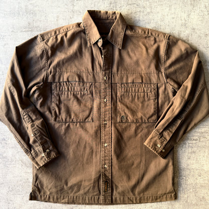 Timberland Button Up Shirt Size S Oversized Brown Thick              -B54