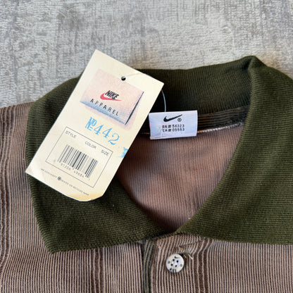 Nike Vintage Brown Polo Shirt Size L/XL Mens Deadstock Top                 -D65
