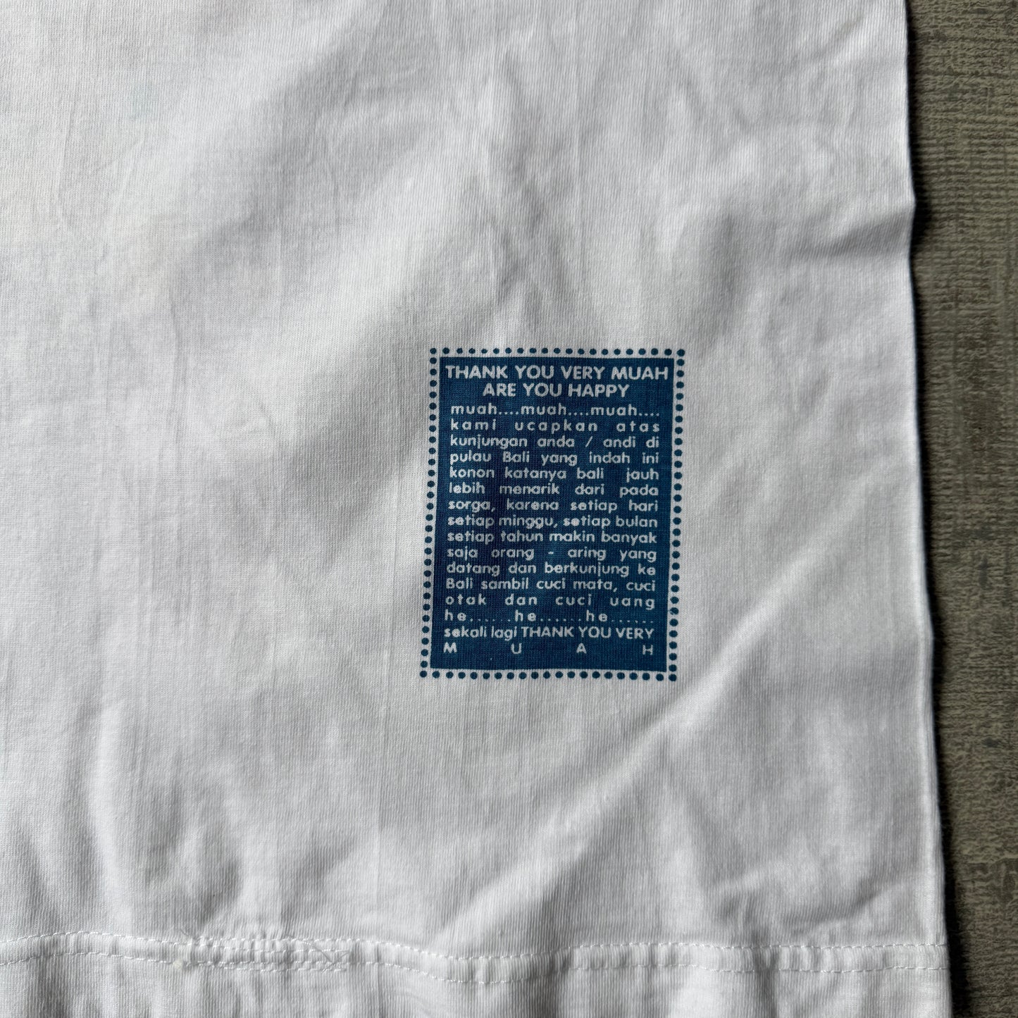 I Love Bali Y2K Graphic T-Shirt Size M Mens White Boxy Vintage Tee          -B14