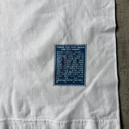 I Love Bali Y2K Graphic T-Shirt Size M Mens White Boxy Vintage Tee          -B14