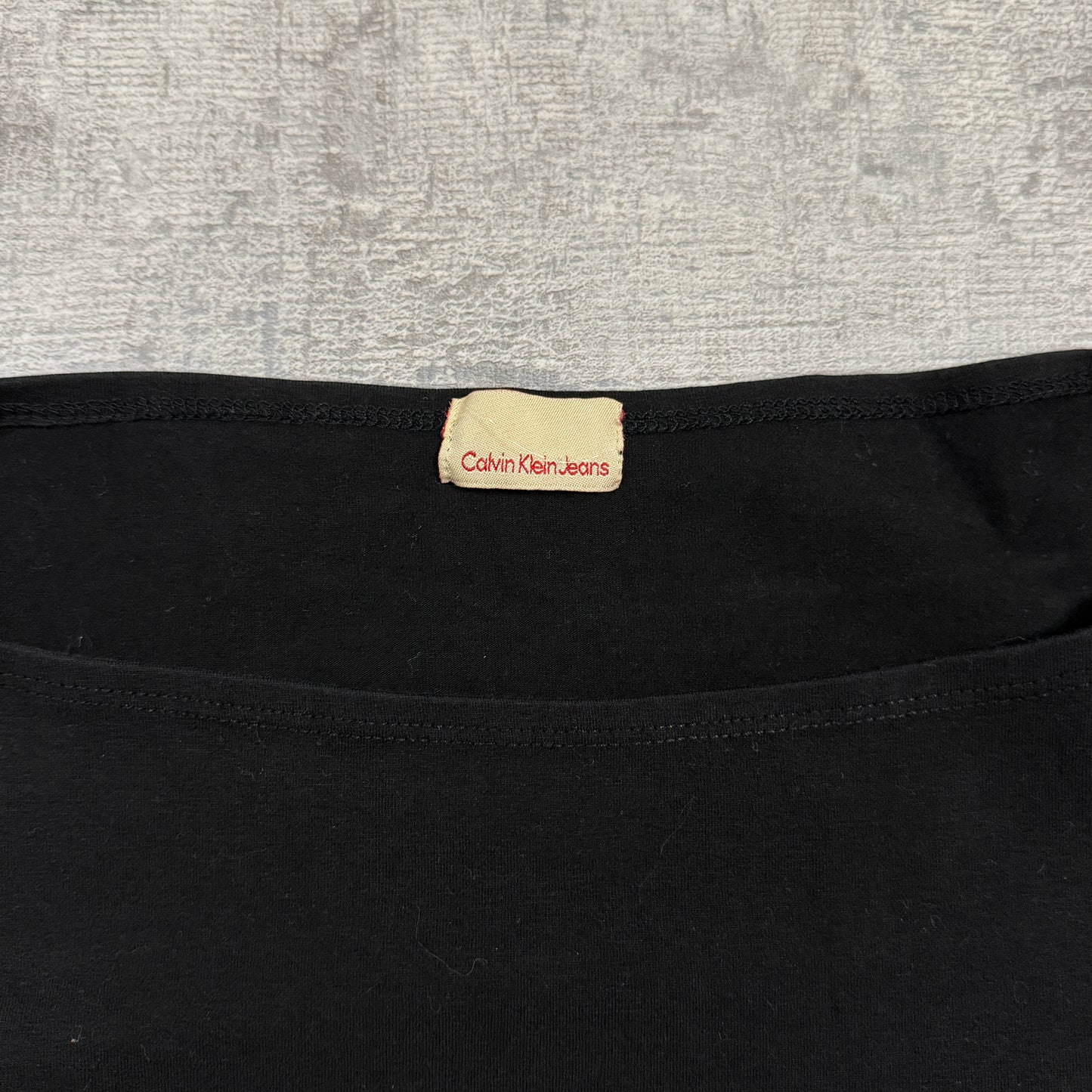 Calvin Klein Womens Black Butterfly Long Sleeve Top Size S Womens Y2K Bell Sleeve         -I36