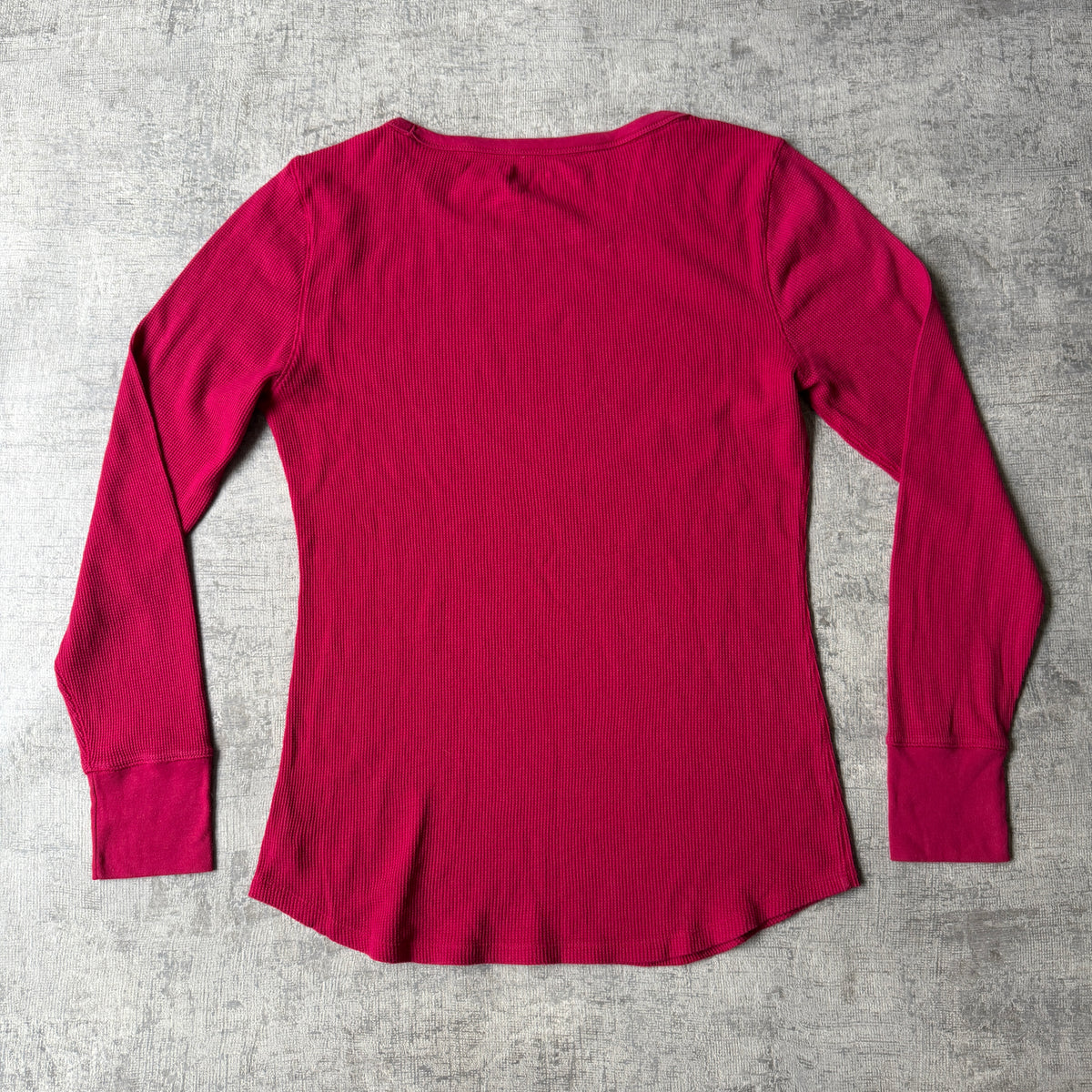 GAP Y2K Mens Long Sleeve Waffle Top Size L Pink Slim Fit             -E39
