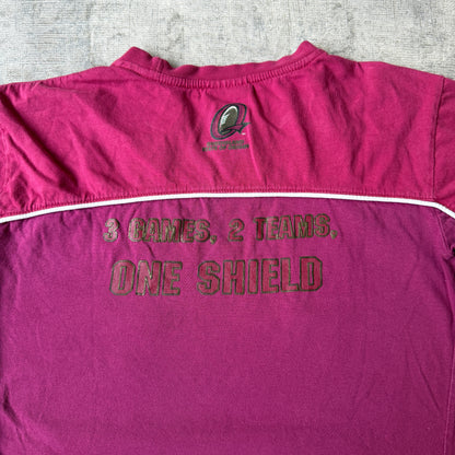 Vintage QLD Maroons Womens Baby Tee Size 10y Fits XS Womens NRL Tee         -H56