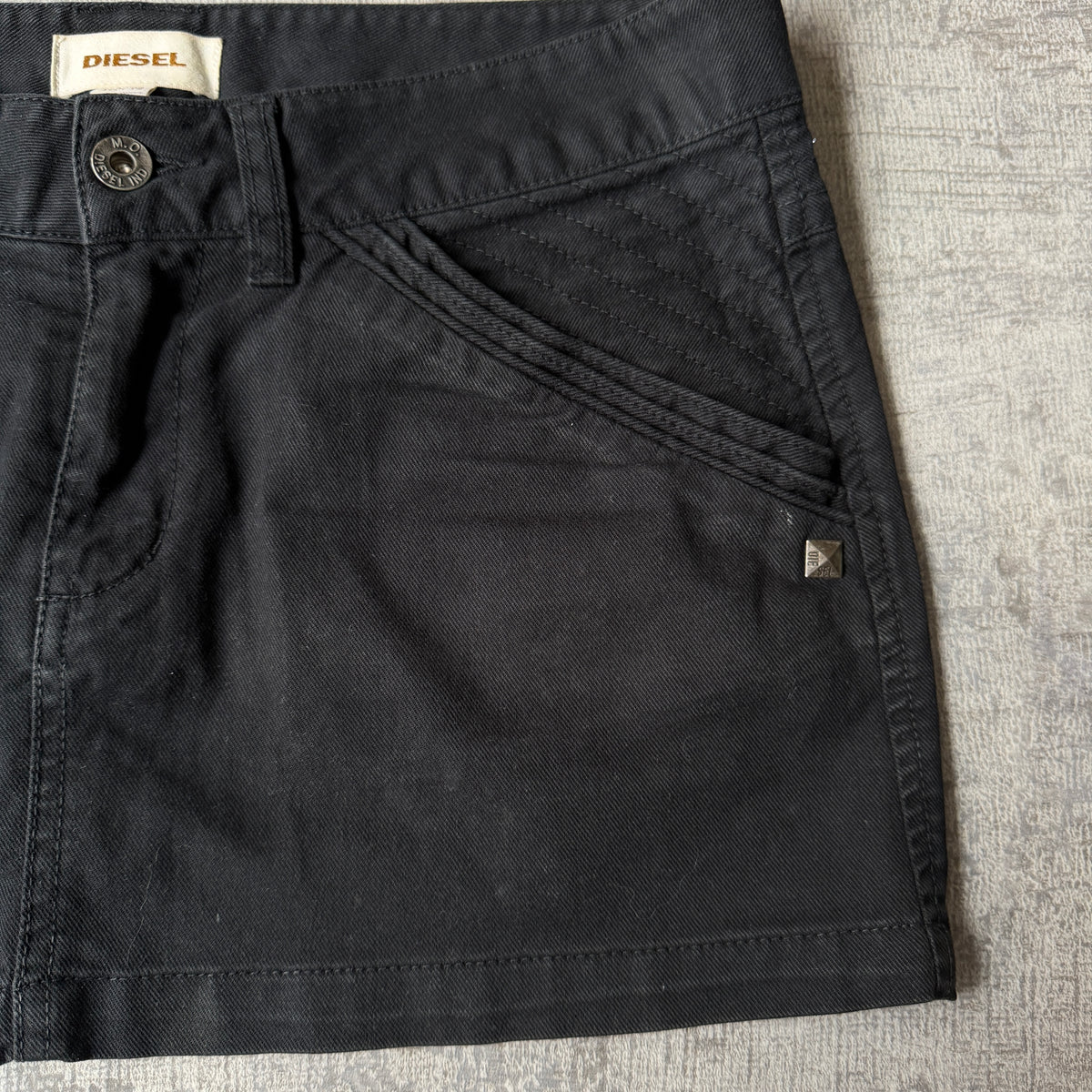 Diesel Womens Black Y2K Micro Mini Skirt Size 28          -H22