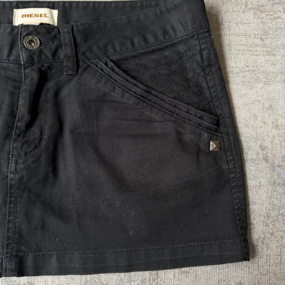 Diesel Womens Black Y2K Micro Mini Skirt Size 28          -H22