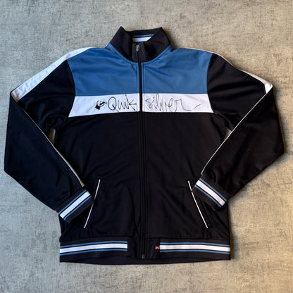 Quiksilver Y2K Track Jacket Script Graphic Size M Mens Black              -B50