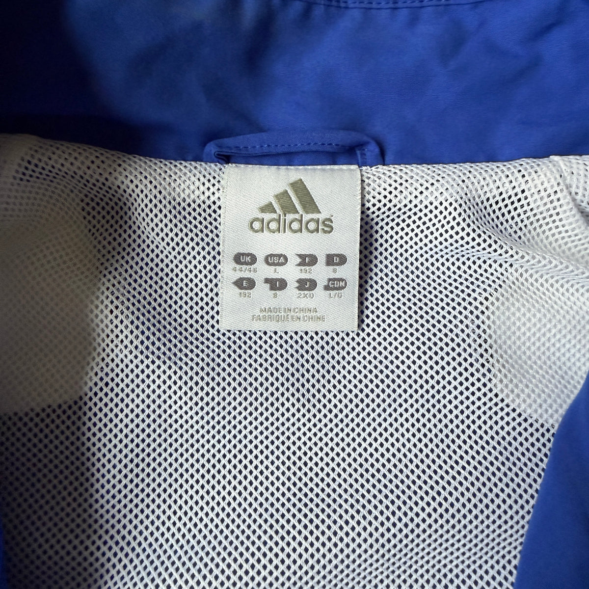 Adidas Y2K Track Jacket Size L Mens Blue White Full Zip          -H32