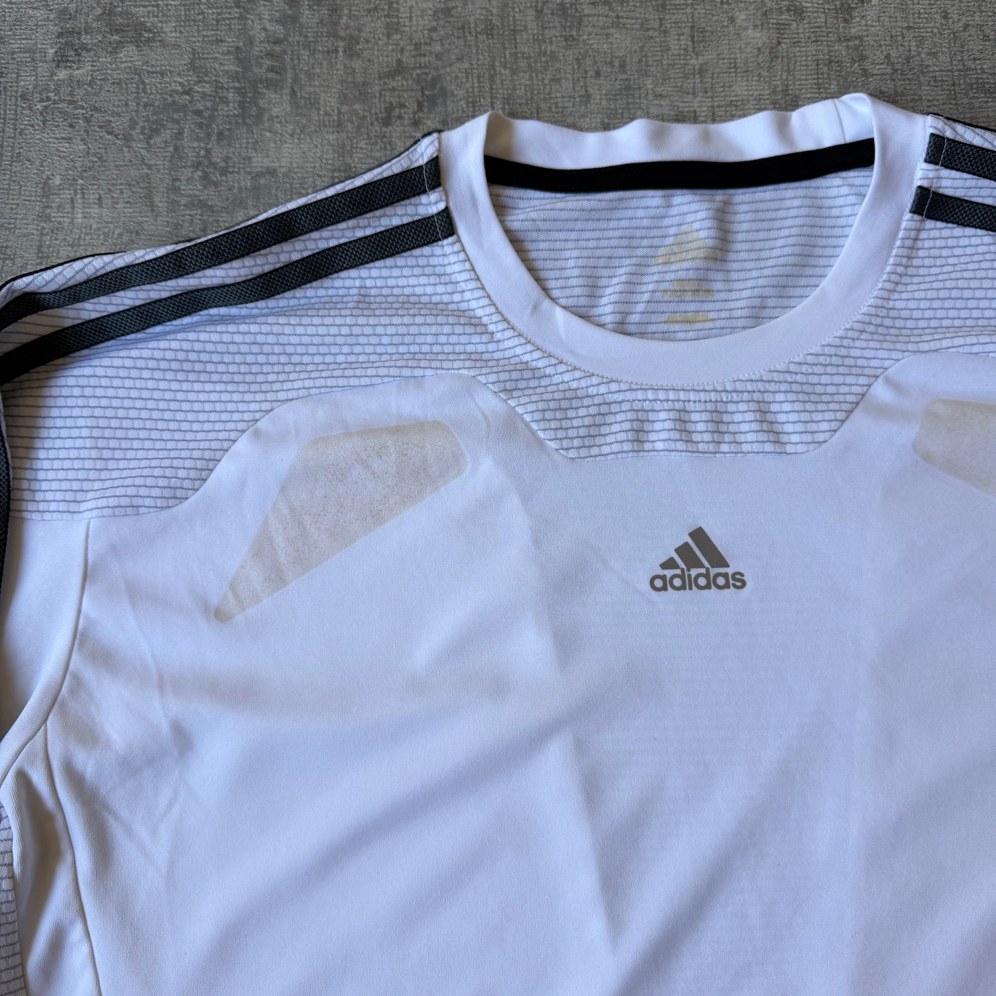 Adidas Y2K Athletic Long Sleeve Top Size L Mens White Black Top        -H52
