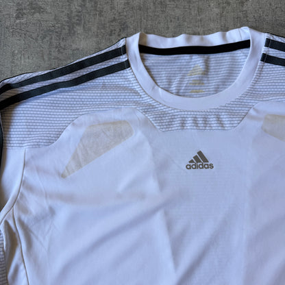 Adidas Y2K Athletic Long Sleeve Top Size L Mens White Black Top        -H52