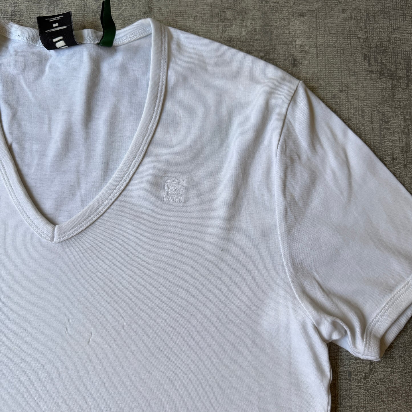 G-Star Raw Womens Y2K White V-Neck Slim Fit Top Size M Womens          -H67
