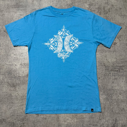Hurley Blue Y2K Graphic Surf T-Shirt Size L Mens              -F48