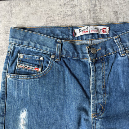 Diesel Industry Y2K Jeans Size 32 Straight Leg Blue Denim                 -E1