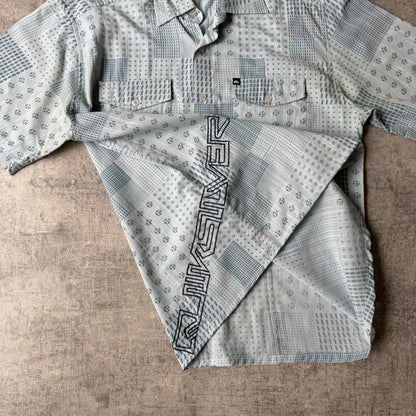 Quiksilver Y2K Mens Blue Button Up Shirt Size S Mens       -H5