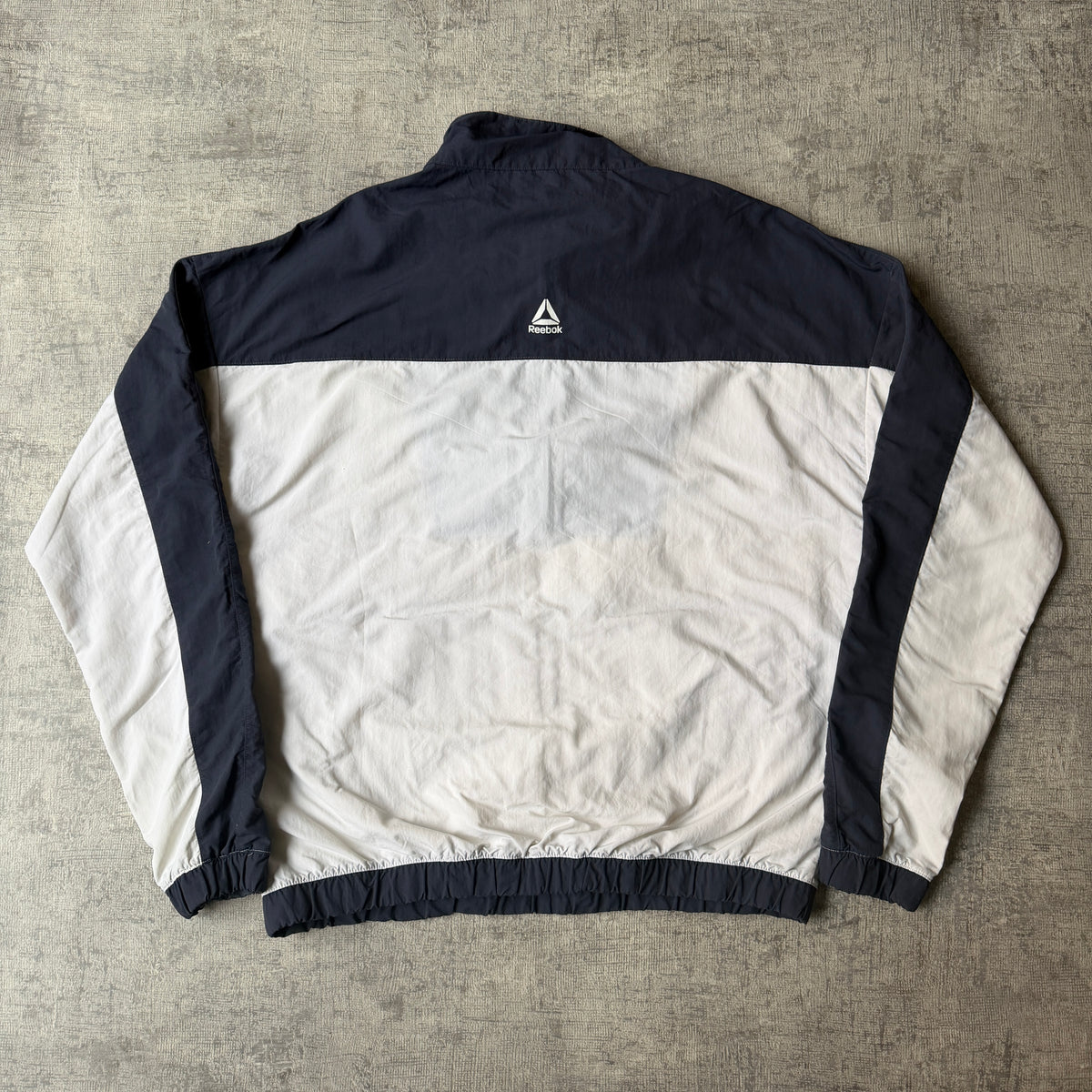 Reebok Womens Quarter Zip Pullover Jacket Size S Womens Navy White         -H33