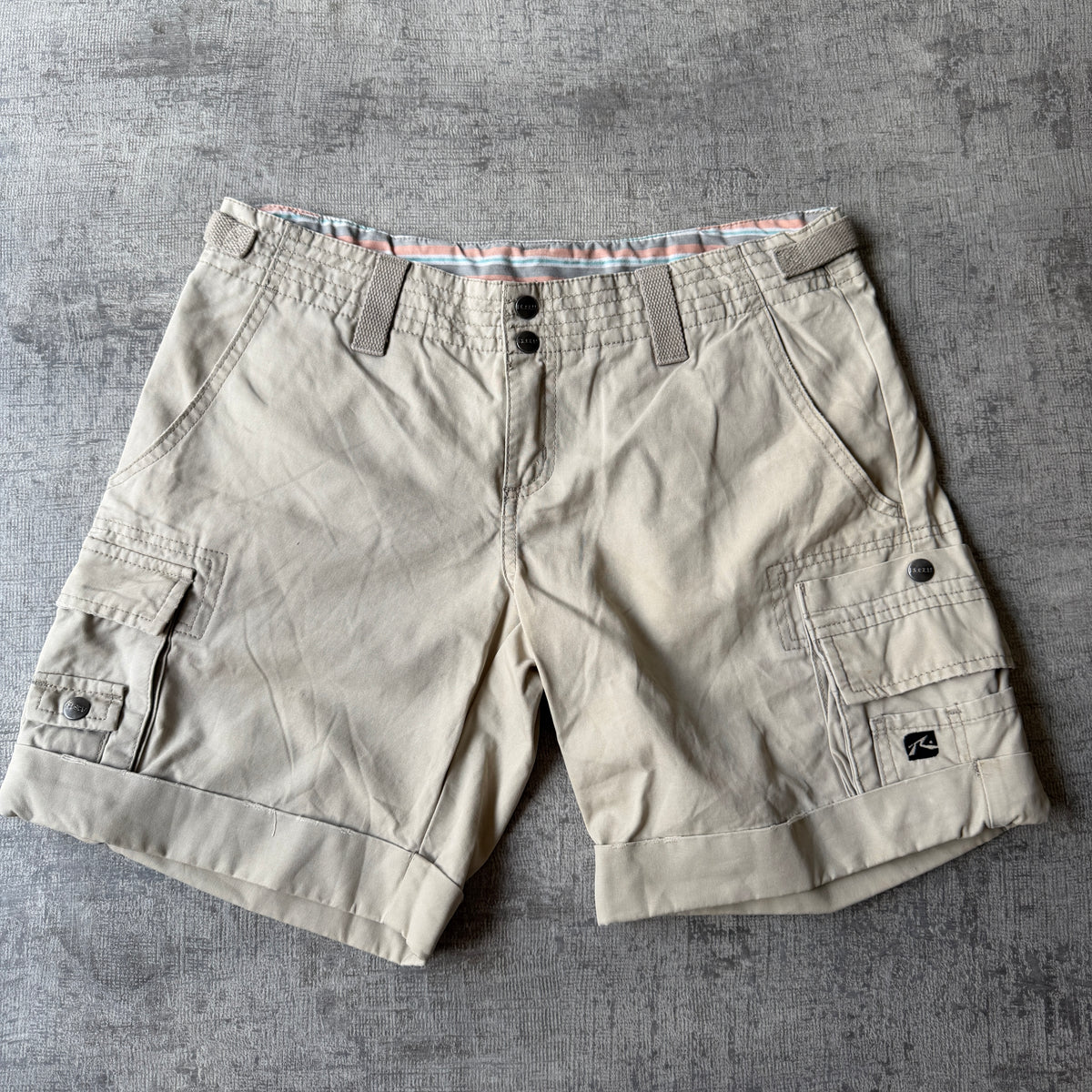 Rusty Y2K Womens Cargo Shorts Size 10 Beige Mini Shorts           -C9