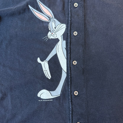 Vintage 1993 Bugs Bunny Baseball Top Size XL Mens Black Tee Made In USA        -H42