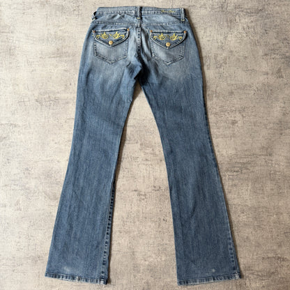 GUESS Womens Y2K Low Rise Flare Jeans Size 27 Blue Denim          -D17