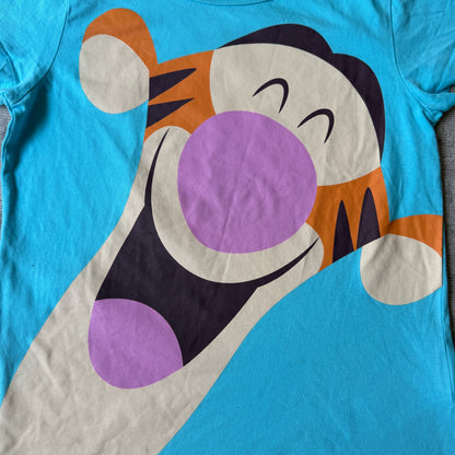 Tigger Light Blue Graphic Womens Baby Tee Size Fits XS-S Womens        -H57