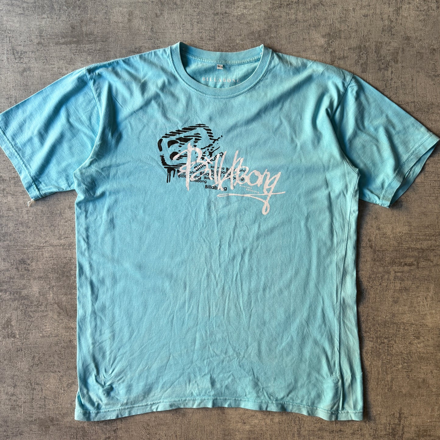 Billabong Y2K Graphic T-Shirt Size XL Mens Light Blue Tee               -D59