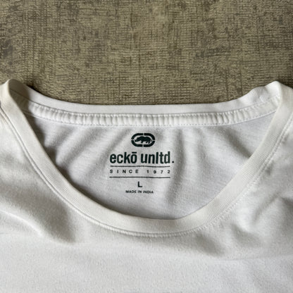 Ecko Unltd White Graphic T Shirt Size L Mens Rhino Print        -A23