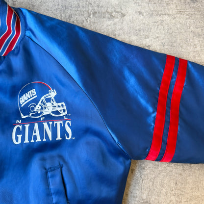Vintage 80's NY Giants Chalk Line Satin Bomber Jacket Size 12Y Fits XXS-S Womens   -B42