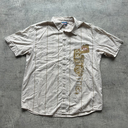 Quiksilver Y2K Cream Button up Shirt Size XXL